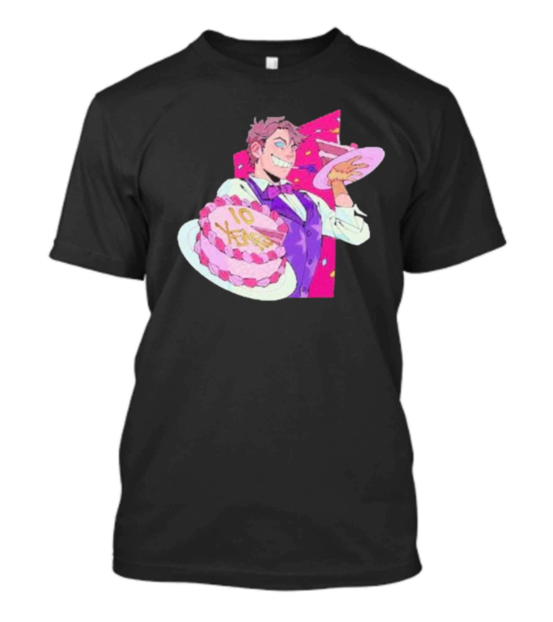 Dawko’s 10 Year Anniversary Celebration With Cake And Festive Character T-Shirt