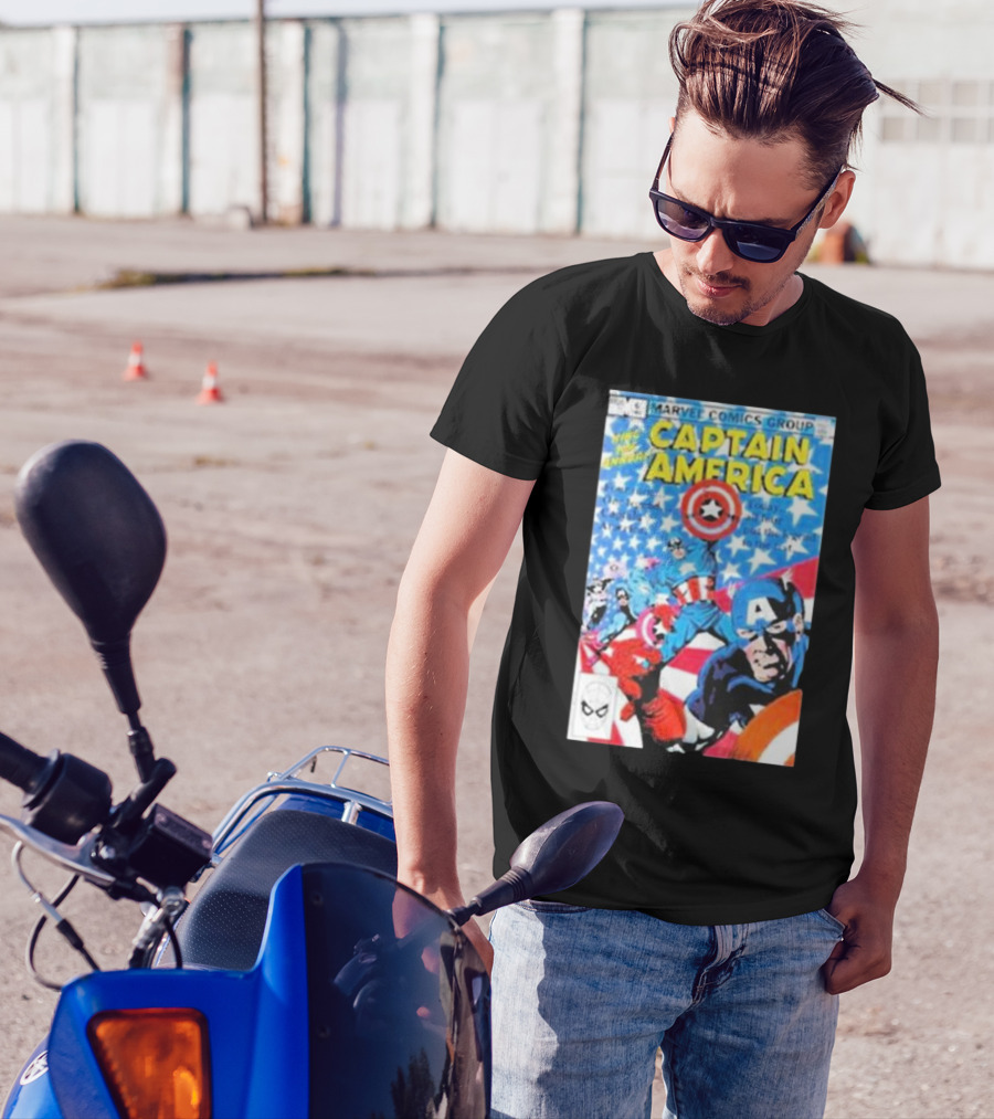 MARVEL COMICS GROUP CAPTAIN AMERICA VINTAGE COVER ROCKOFFTRADE MERCH T-Shirt