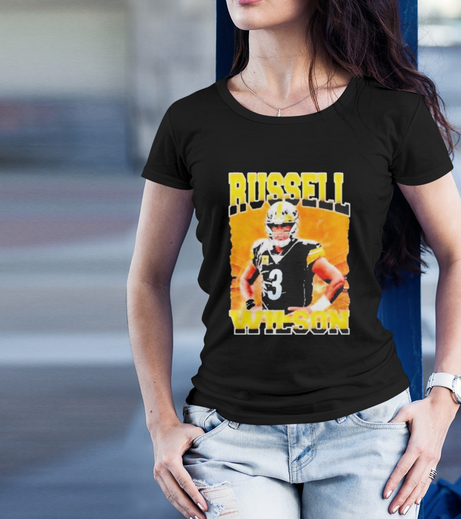 Russell Wilson Vintage Steelers Colors T-Shirt