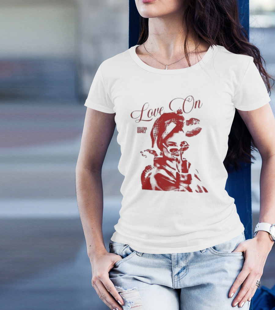 Selenagomez Love On Red Lips And Figure T-Shirt