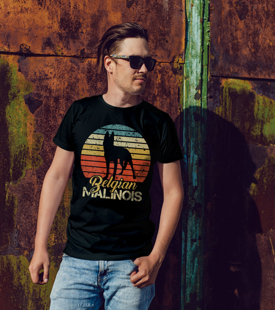 Retro Sunset Belgian Malinois T-Shirt