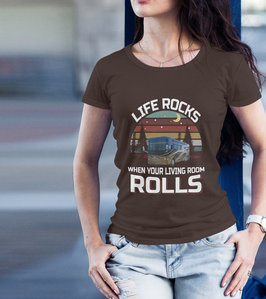 Life Rocks When Your Living Room Rolls Tiffin Motorhomes Allegro Bus T-Shirt