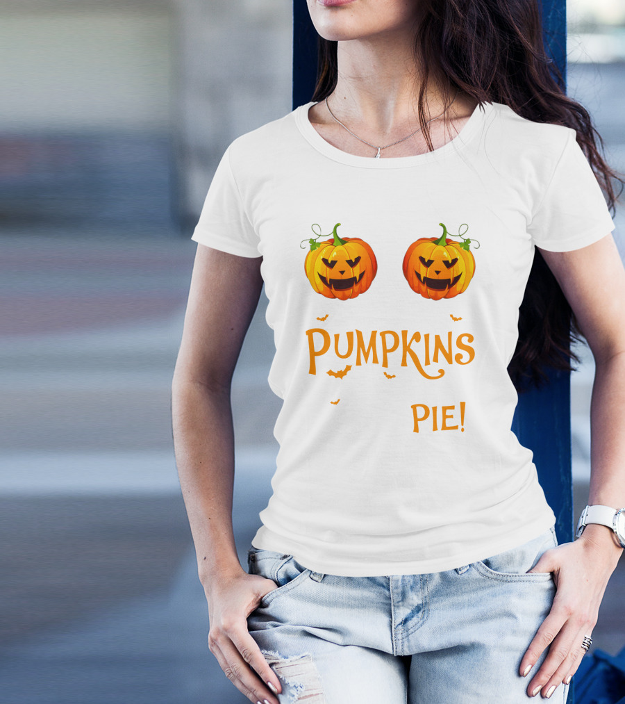 Pumpkins You Should See My Pie With Halloween Jack-O'-Lanterns And Bats T-Shirt