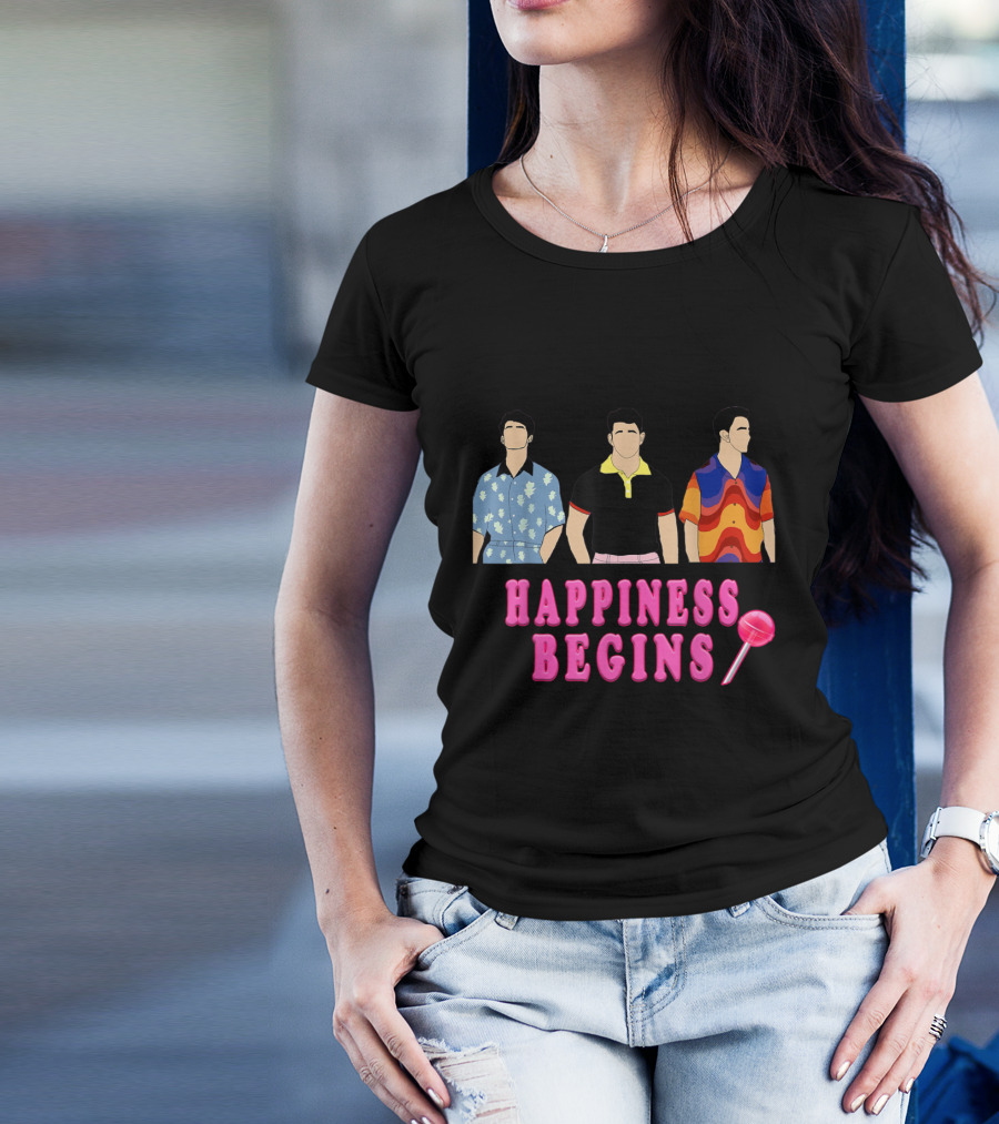 Happiness Begins Love Jonas Cool Happiness Brothers T-Shirt