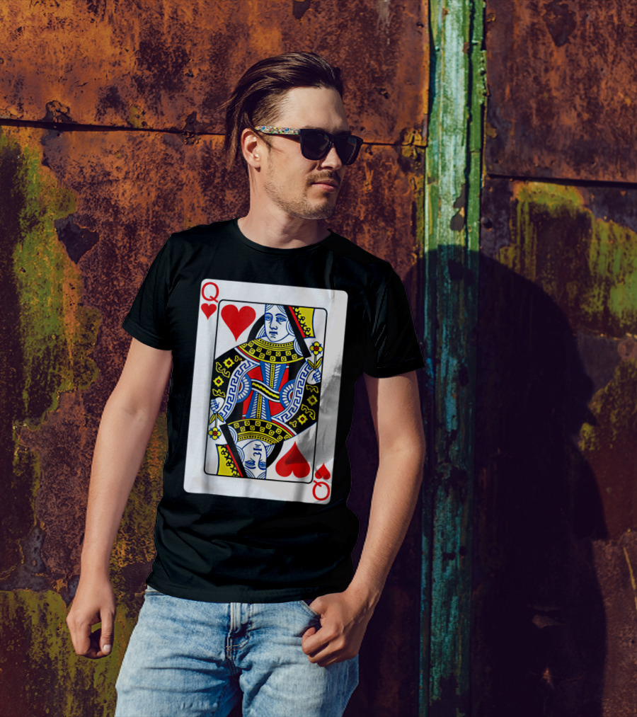 Queen Of Hearts Playing Card Poker T-Shirt