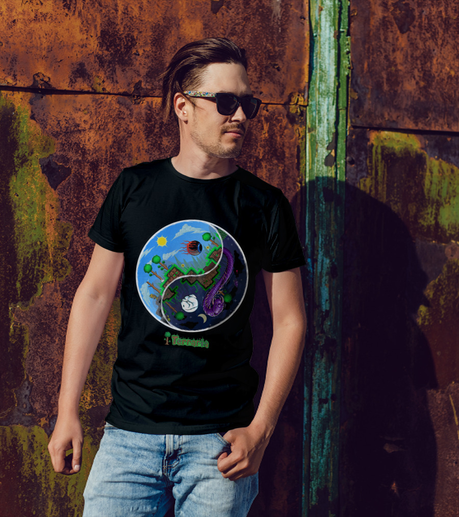 Terraria Night And Day Ying Yang Adventure T-Shirt