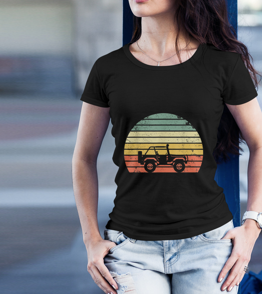 Vintage 70s Sunset Off Road Jeep Adventure T-Shirt