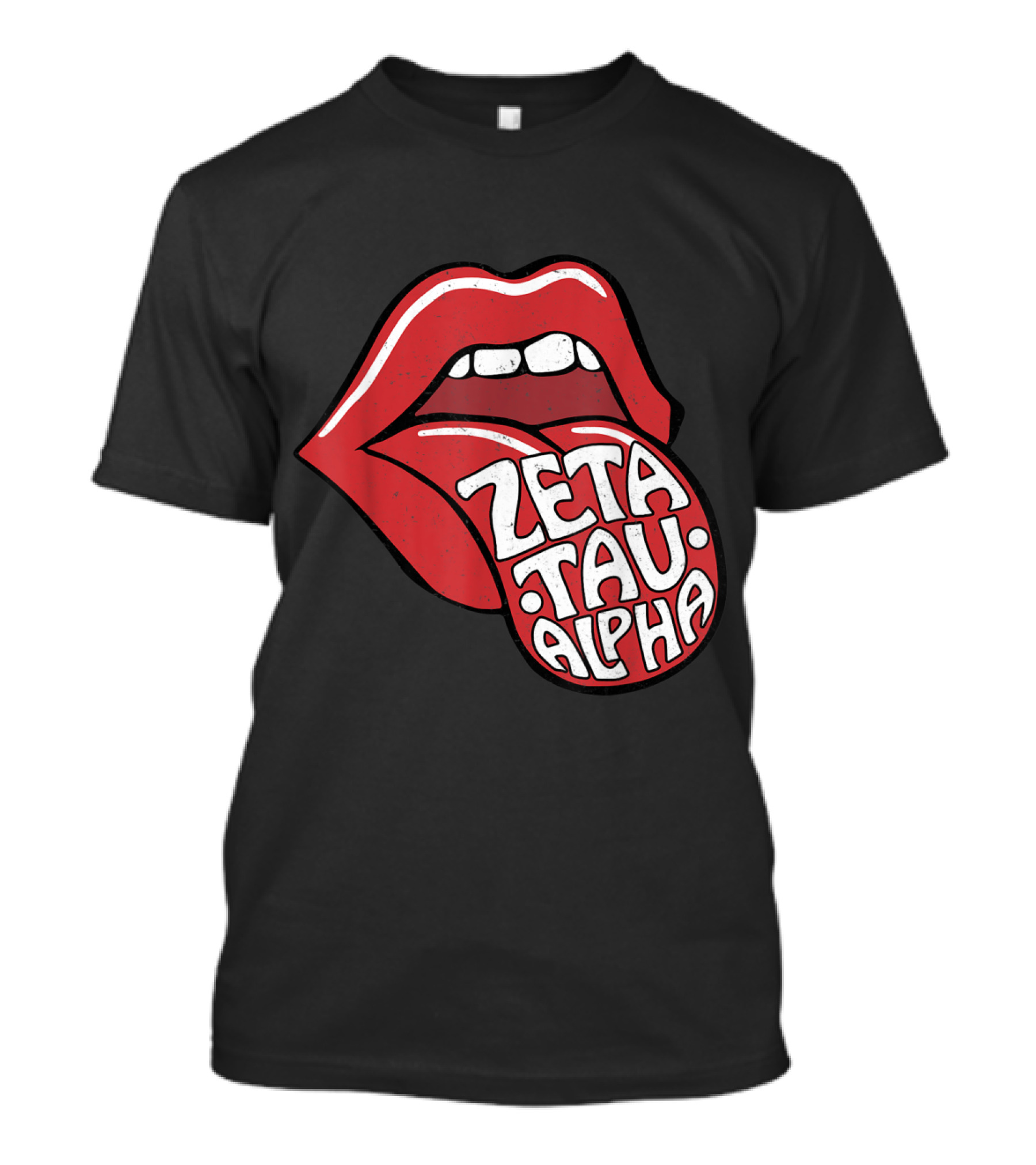 Zeta Tau Alpha Tongue-Inspired Red Lips T-Shirt