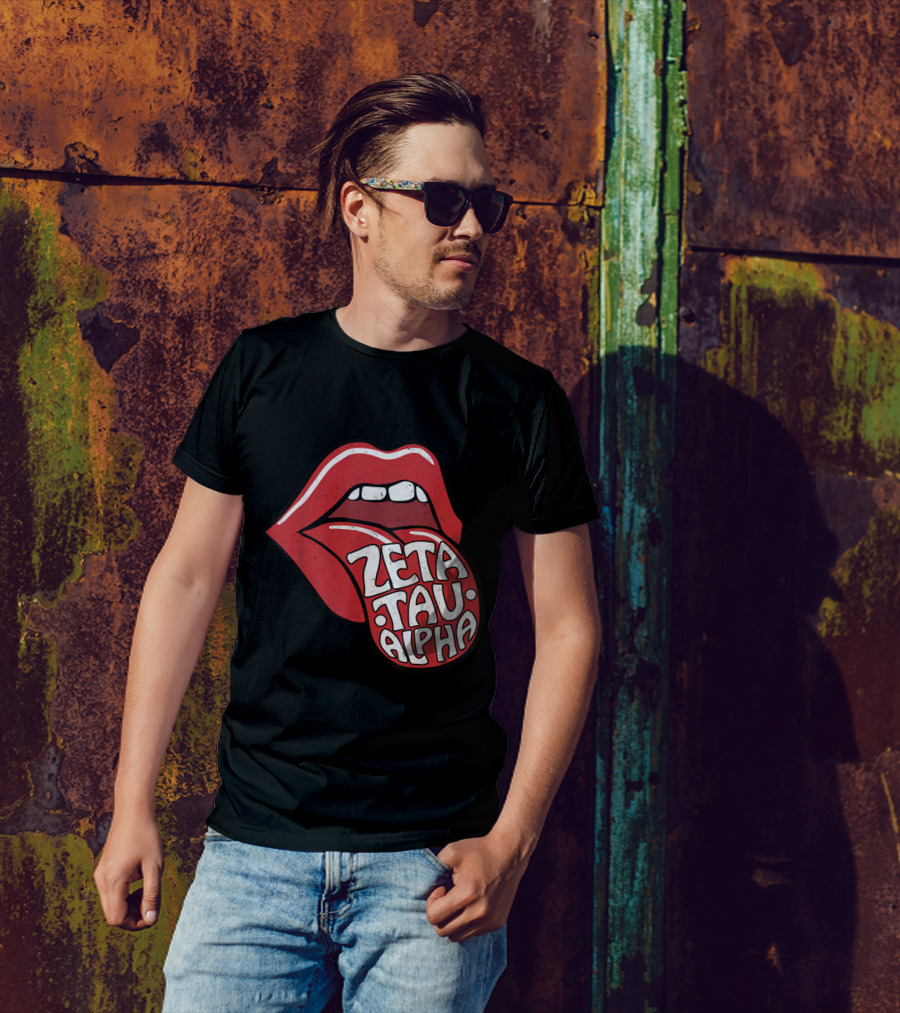 Zeta Tau Alpha Tongue-Inspired Red Lips T-Shirt