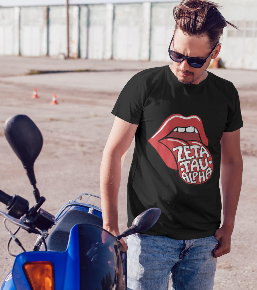 Zeta Tau Alpha Tongue-Inspired Red Lips T-Shirt
