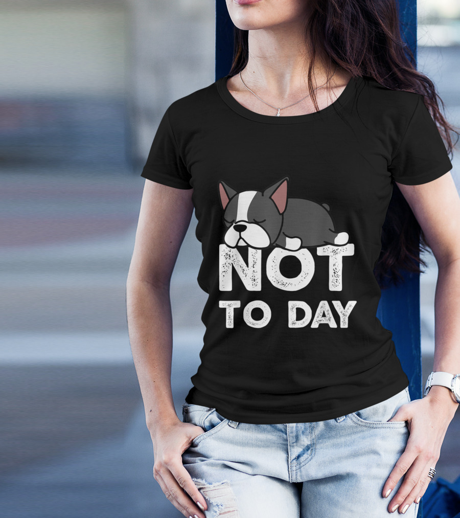 Nope Not Today Lazy Boston Terrier Not To Day T-Shirt