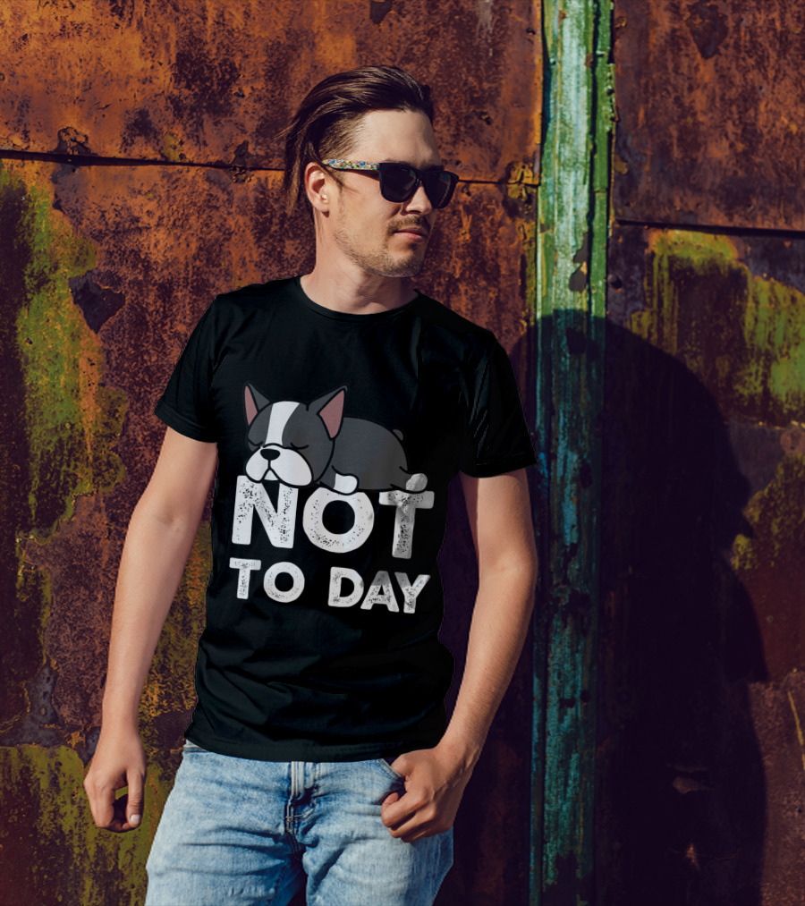 Nope Not Today Lazy Boston Terrier Not To Day T-Shirt