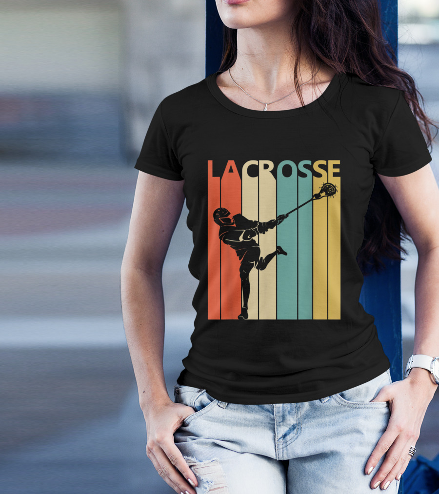 Vintage Lacrosse Retro Stripes T-Shirt