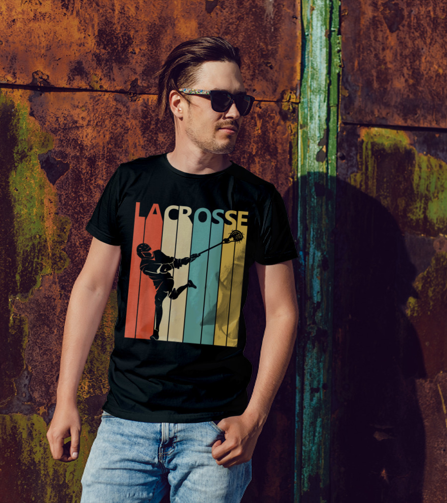 Vintage Lacrosse Retro Stripes T-Shirt