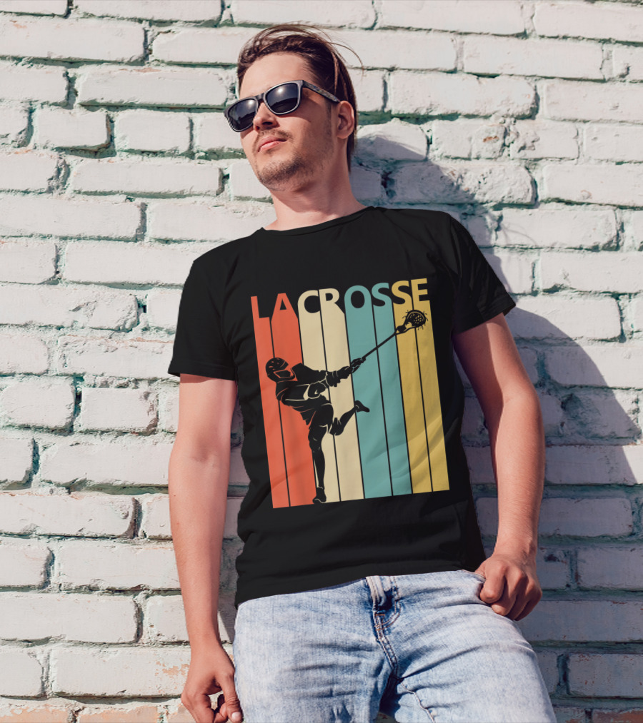 Vintage Lacrosse Retro Stripes T-Shirt