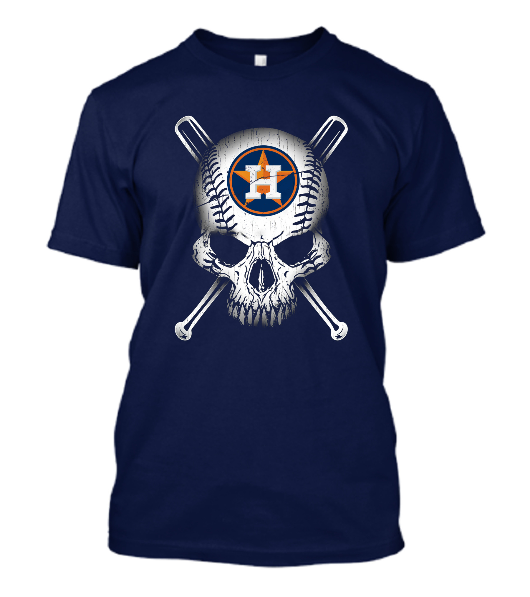 Houston Astros Baseball Skull Crossbones T-Shirt