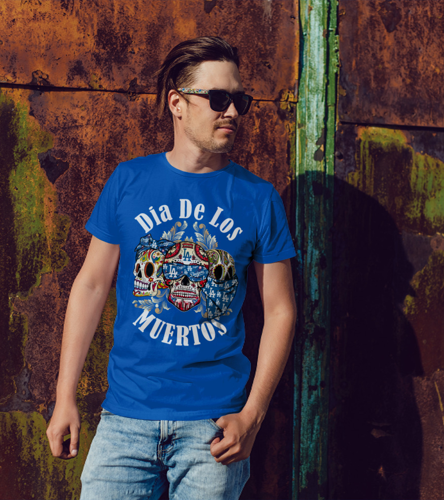 Dia De Los Muertos Dodgers La Skulls T-Shirt