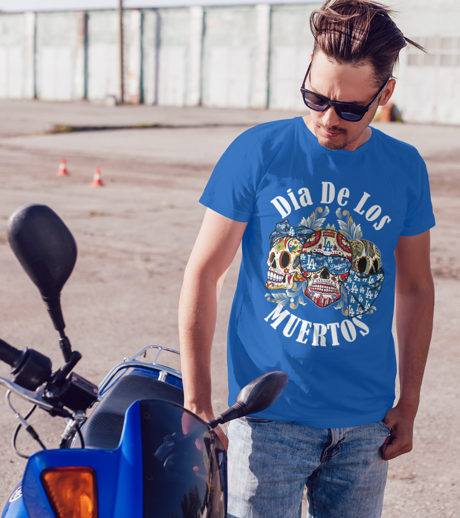 Dia De Los Muertos Dodgers La Skulls T-Shirt