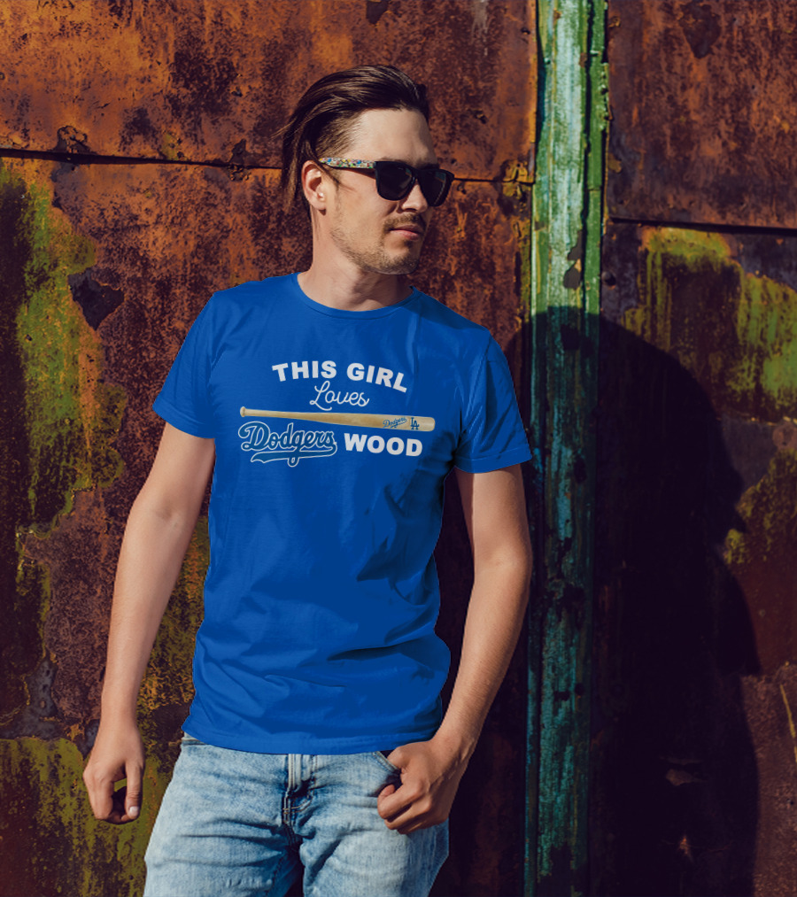 This Girl Loves Dodgers Wood T-Shirt