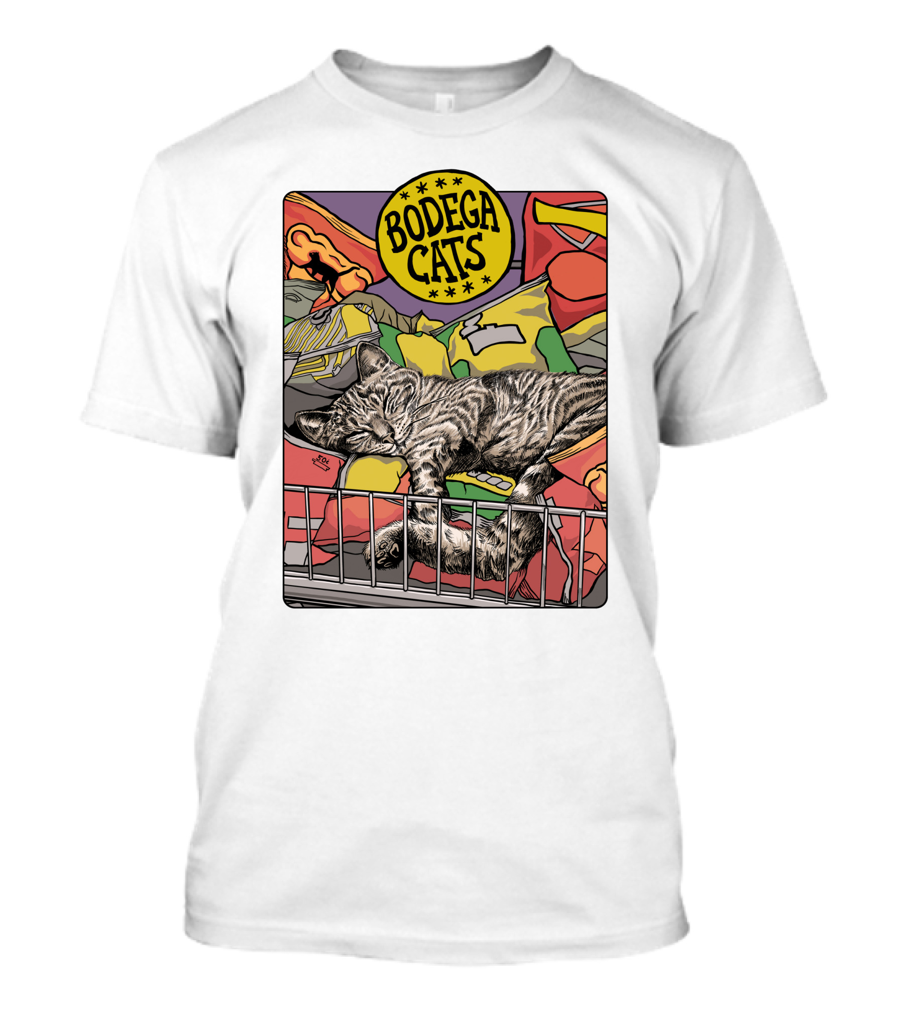 Bodega Cats Chips Grocery Aisle Nap T-Shirt