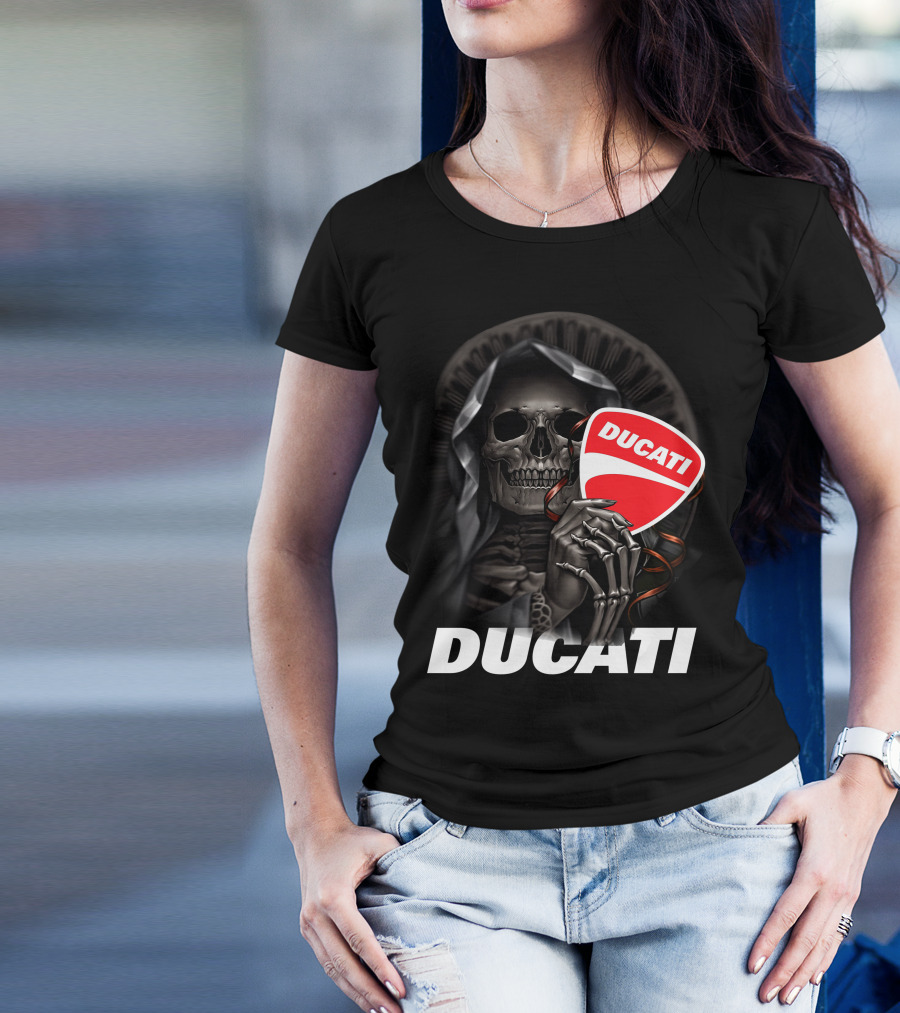 Ducati Skeleton Holding Logo T-Shirt