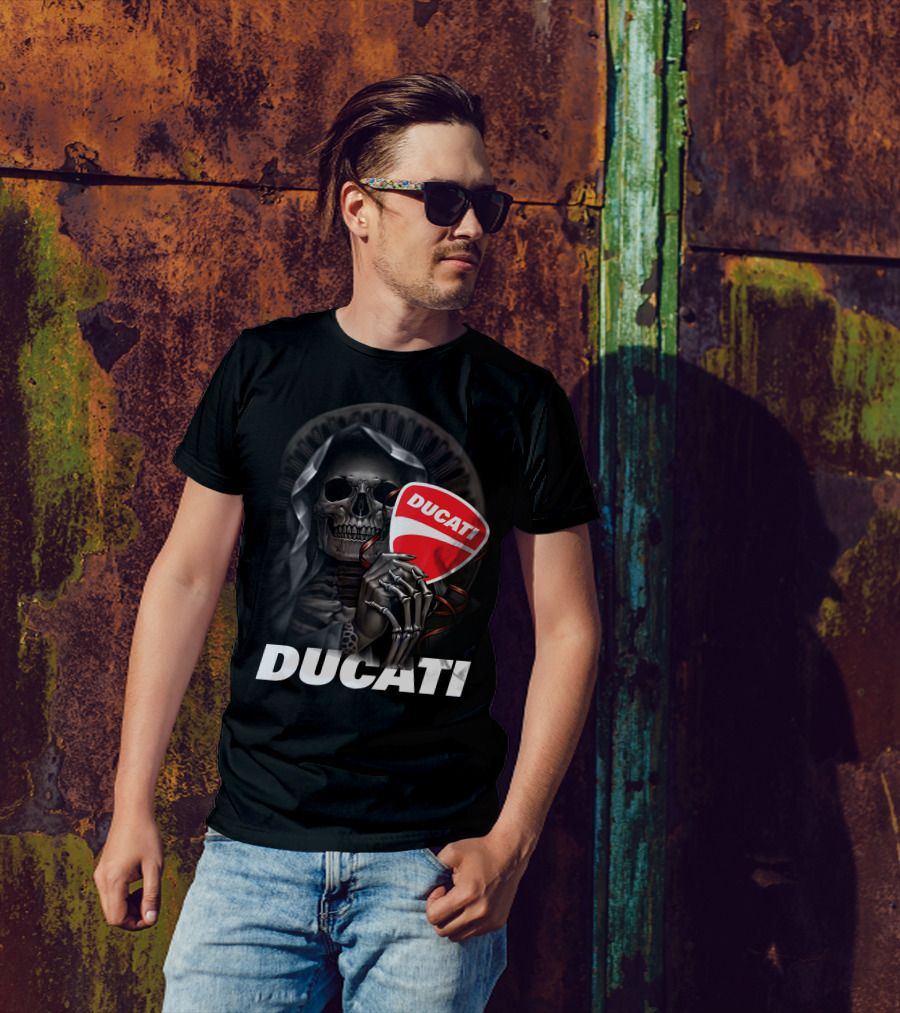 Ducati Skeleton Holding Logo T-Shirt