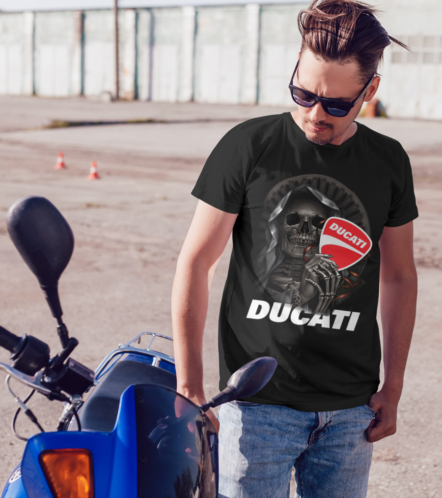 Ducati Skeleton Holding Logo T-Shirt