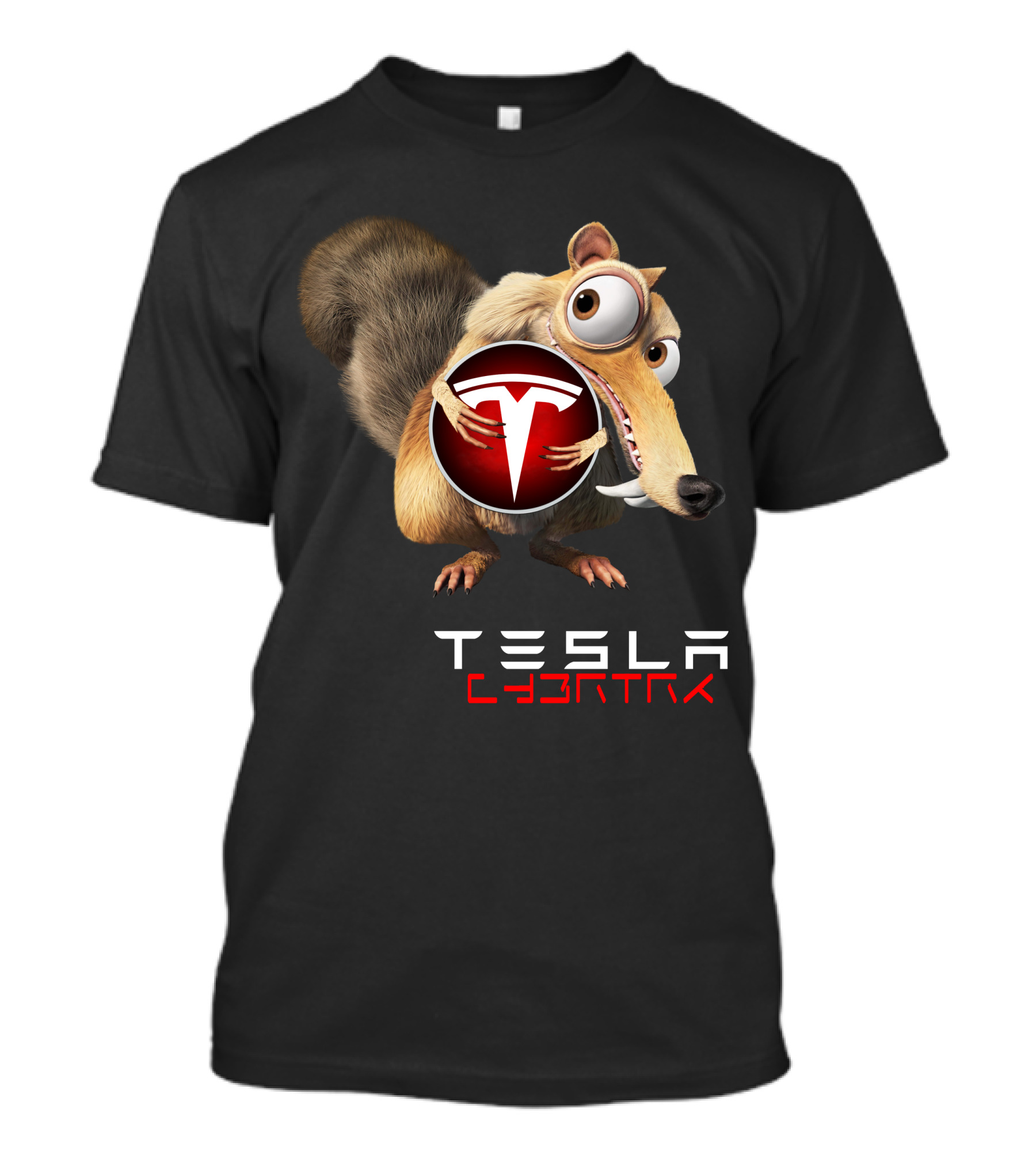 Tesla Cyb4Trk Ice Age Scrat Holding Tesla T-Shirt