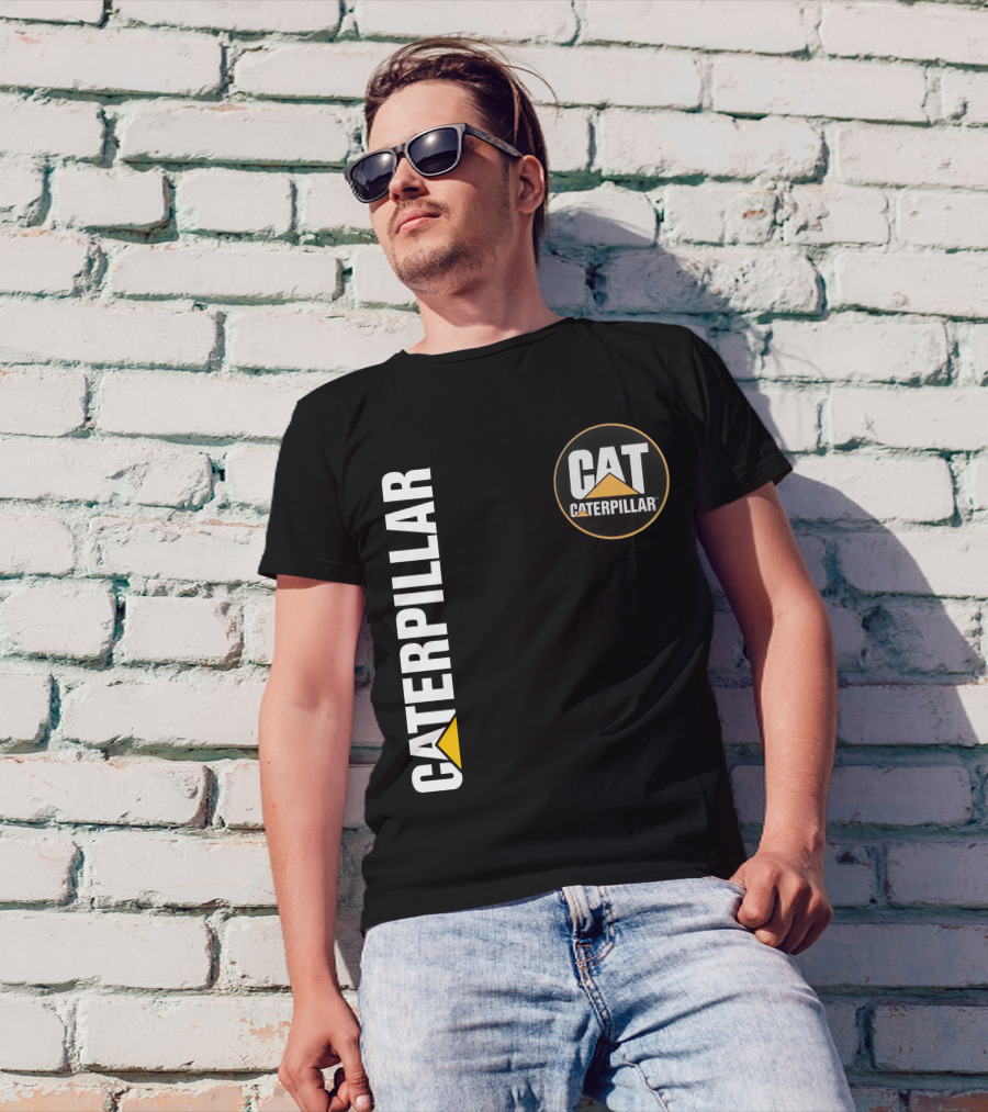Caterpillar Cat Logo With Triangle T-Shirt