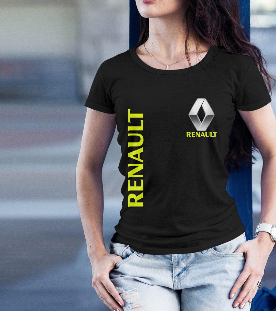 Renault Silver Diamond Logo Black T-Shirt
