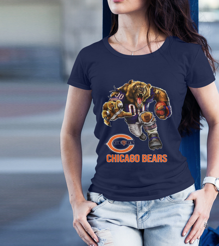 Chicago Bears 00 Roaring Football Beast T-Shirt