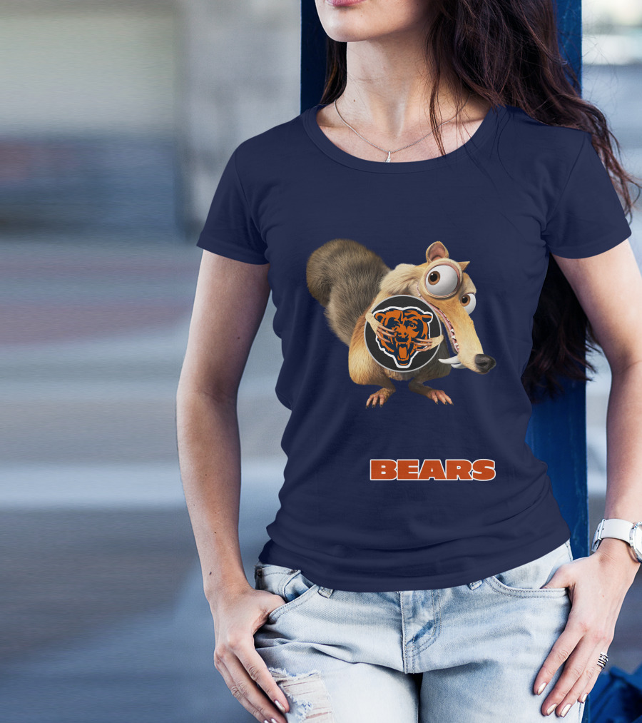 Bears 03 Chicago Football Scrat Character Crossover T-Shirt
