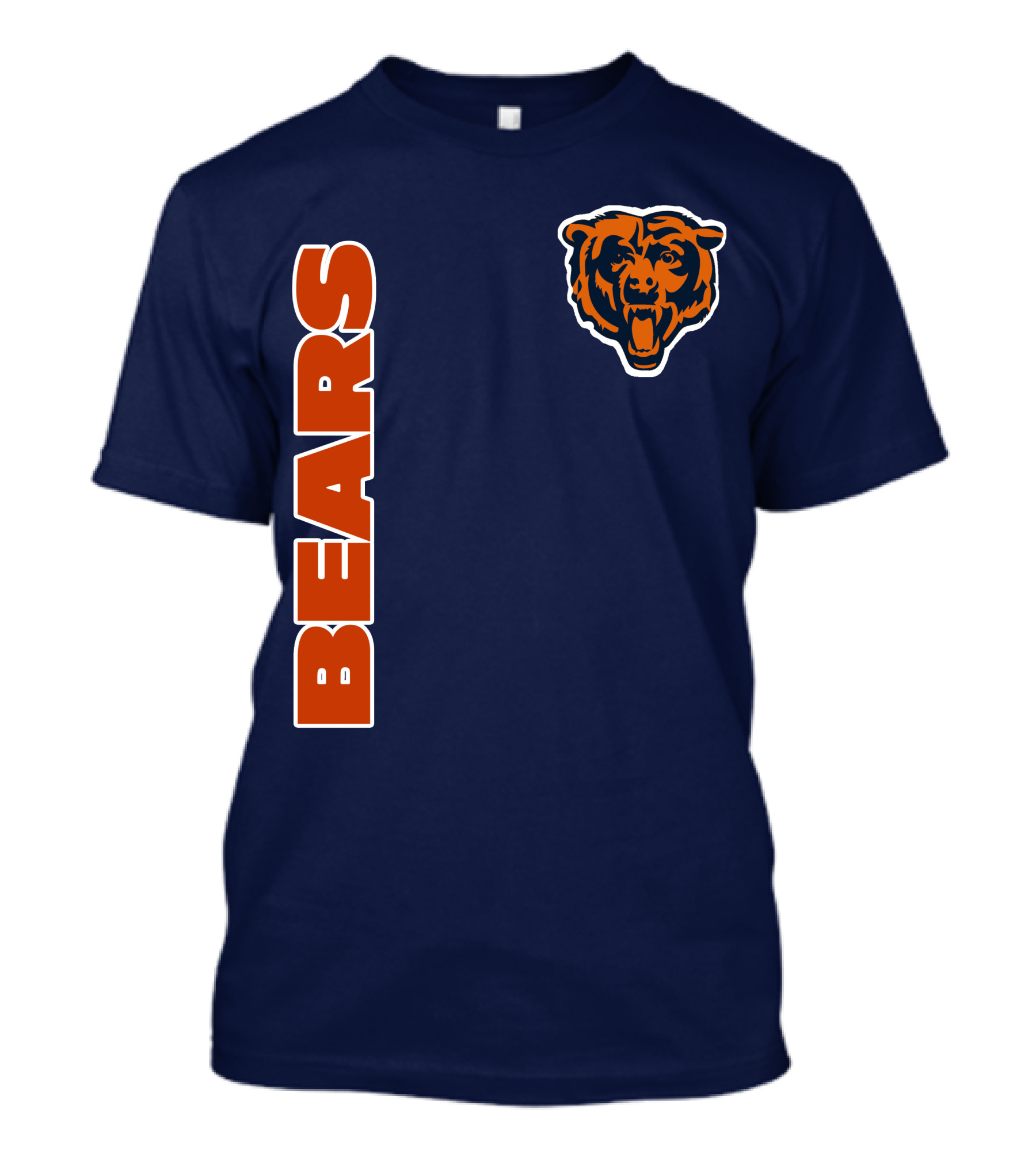 Bears Logo Navy Orange Classic Style T-Shirt