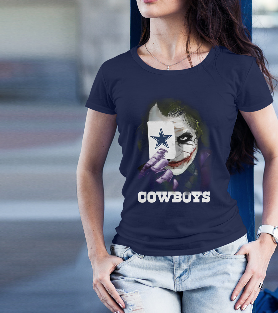 Cowboys Joker Face Playing Card Star Symbol T-Shirt