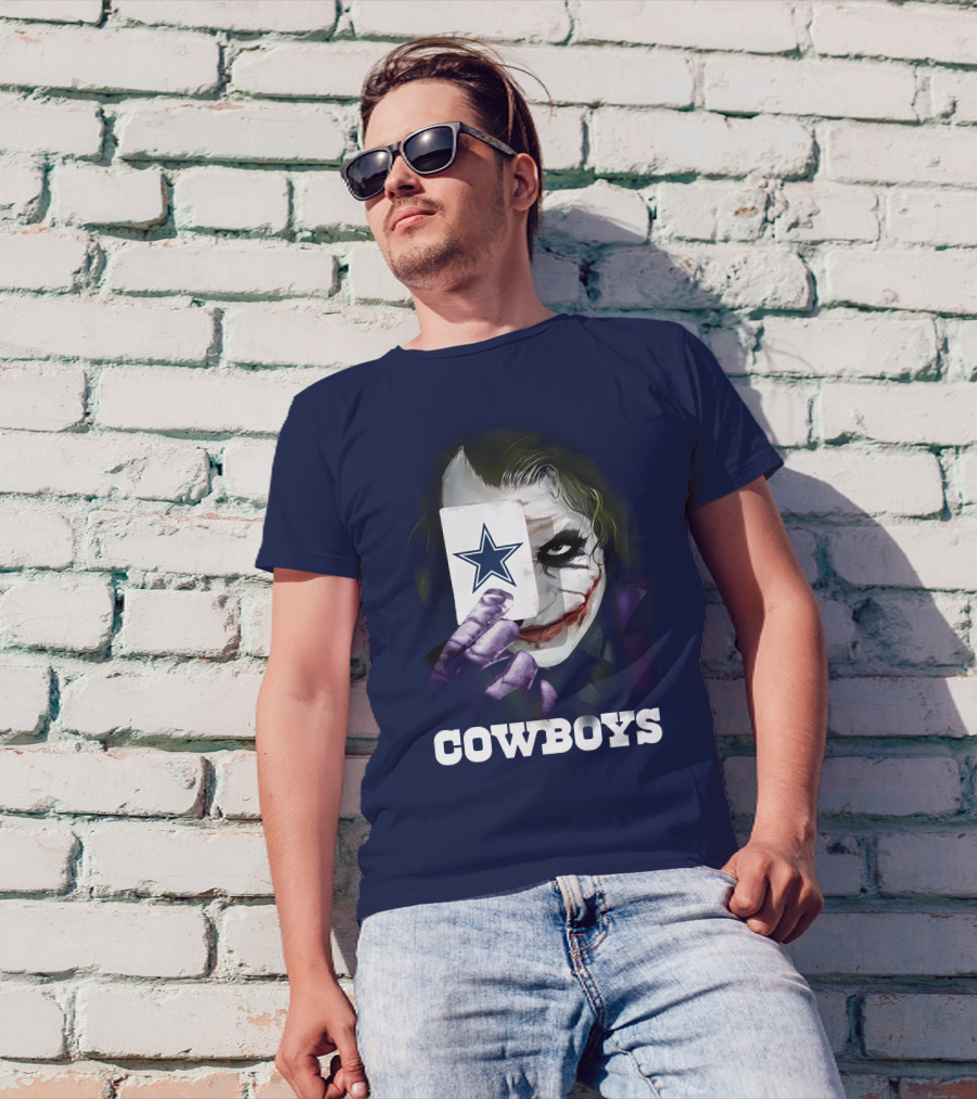 Cowboys Joker Face Playing Card Star Symbol T-Shirt