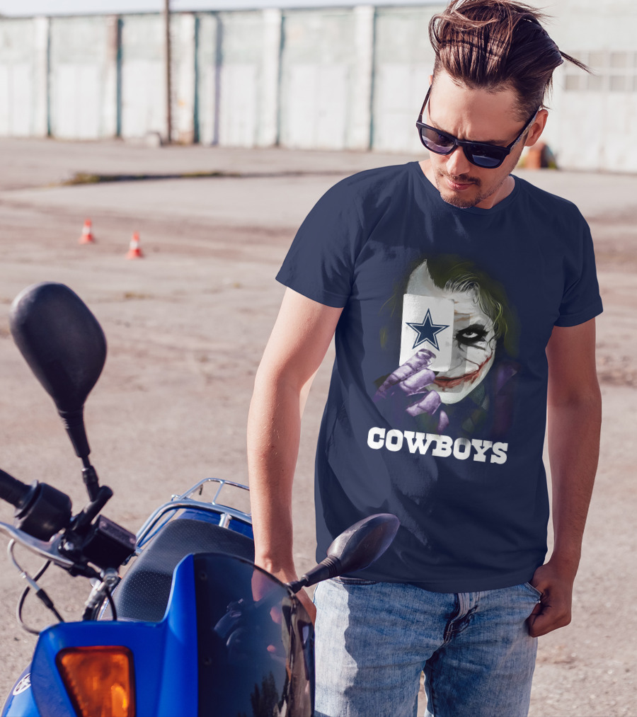 Cowboys Joker Face Playing Card Star Symbol T-Shirt