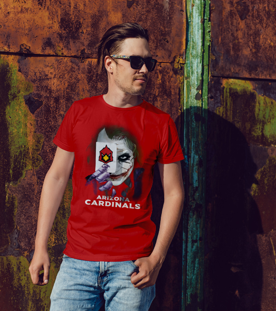 Arizona Cardinals Joker Playing Card Face T-Shirt