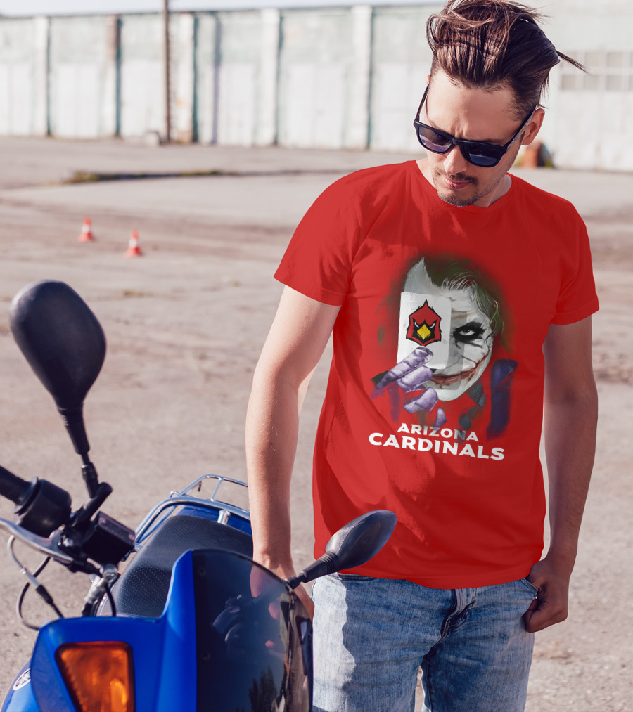 Arizona Cardinals Joker Playing Card Face T-Shirt