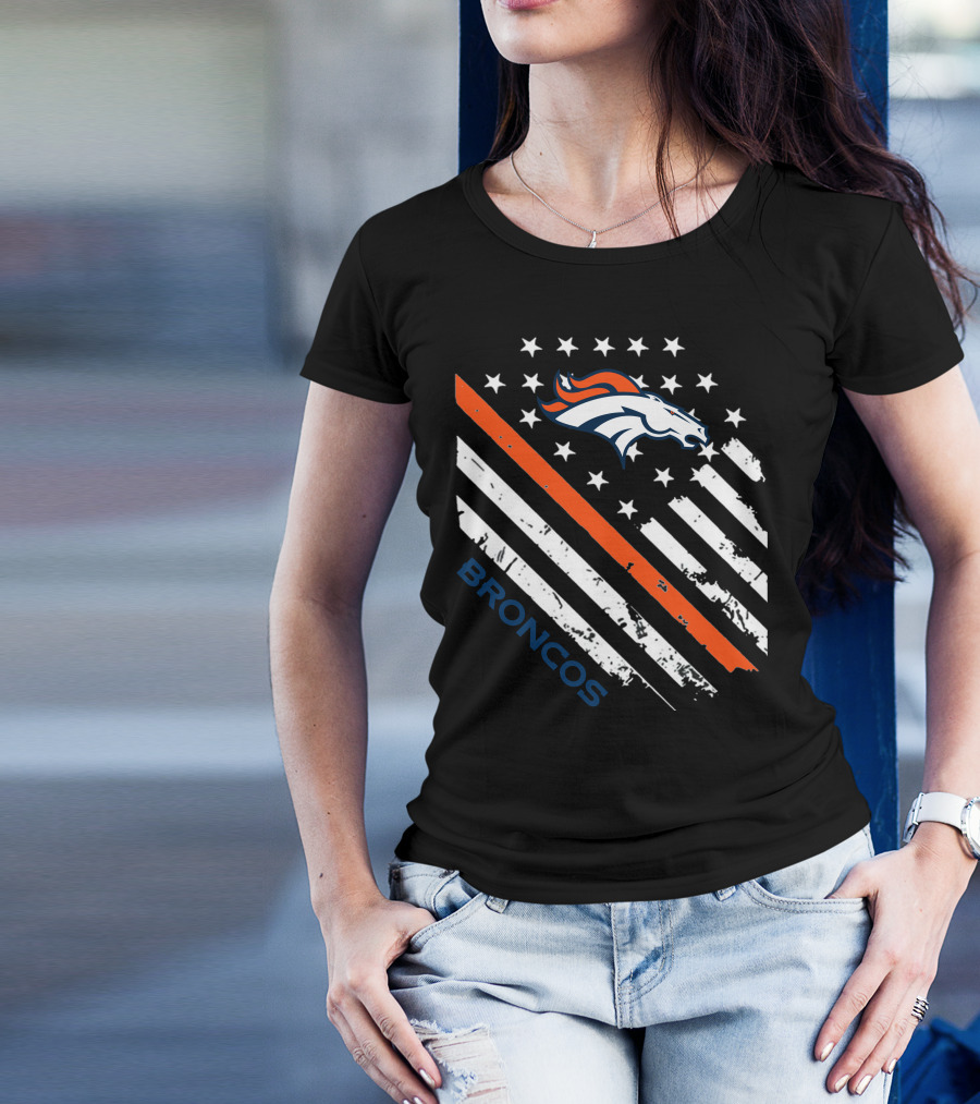 Broncos American Flag Stars Stripes T-Shirt