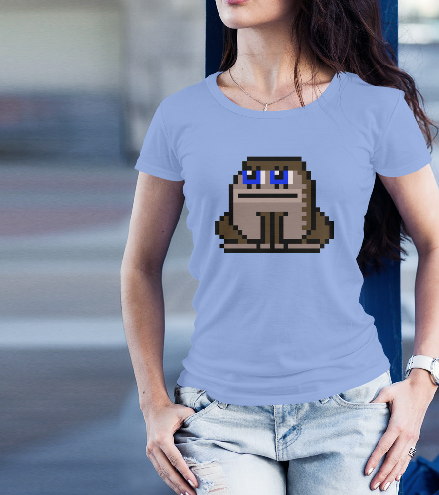 Sergito CrypToadz Pixel Art Frog With Blue Eyes T-Shirt