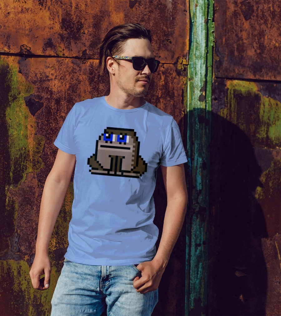 Sergito CrypToadz Pixel Art Frog With Blue Eyes T-Shirt
