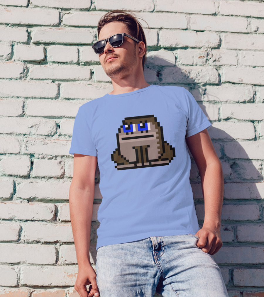 Sergito CrypToadz Pixel Art Frog With Blue Eyes T-Shirt