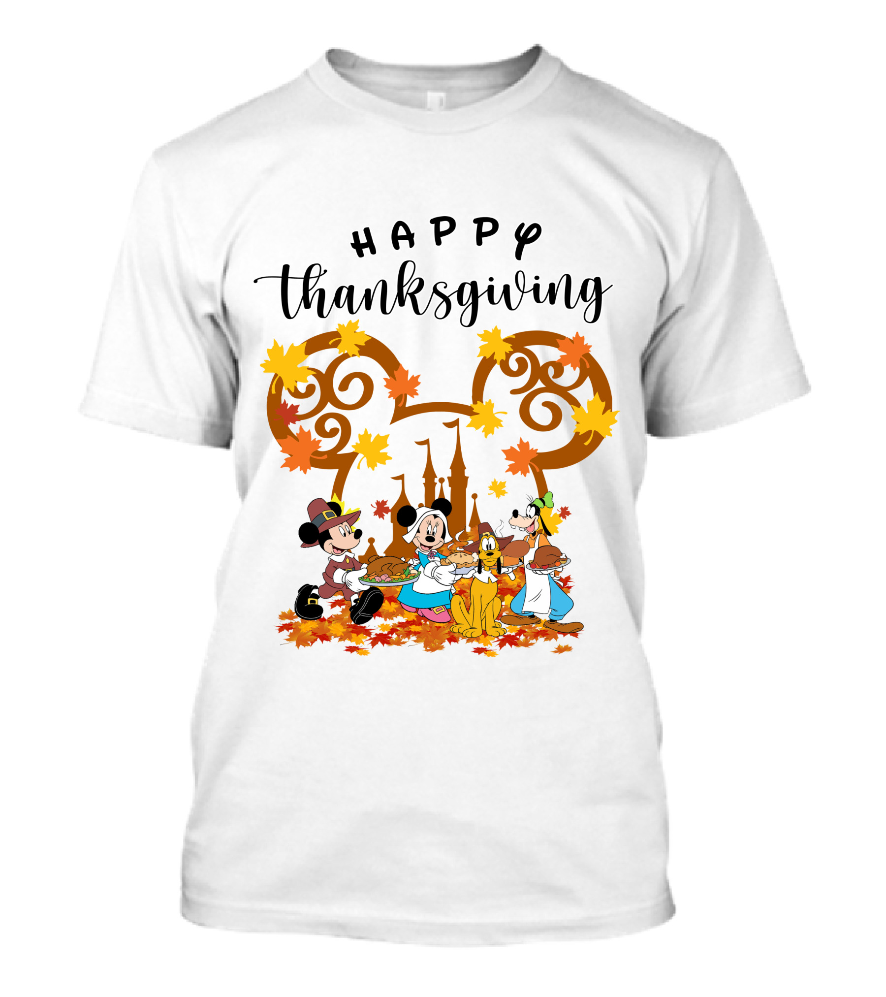 Happy Thanksgiving Disney Characters Festive T-Shirt