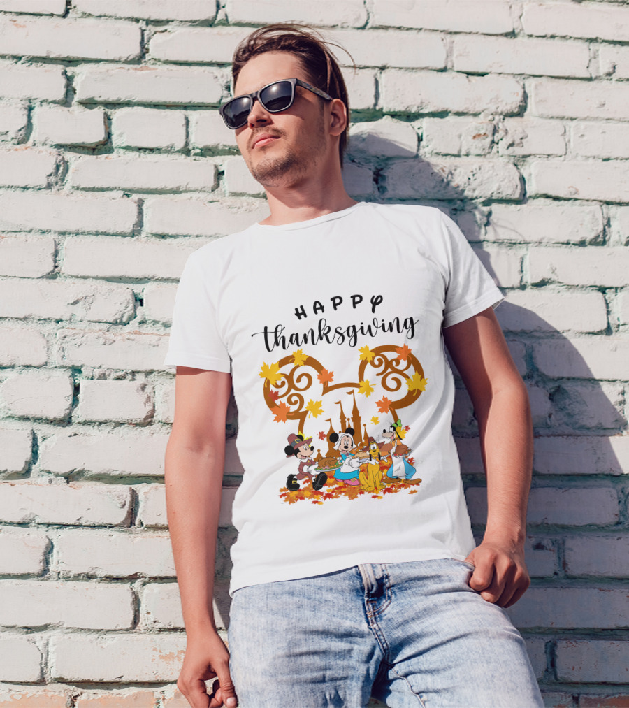 Happy Thanksgiving Disney Characters Festive T-Shirt