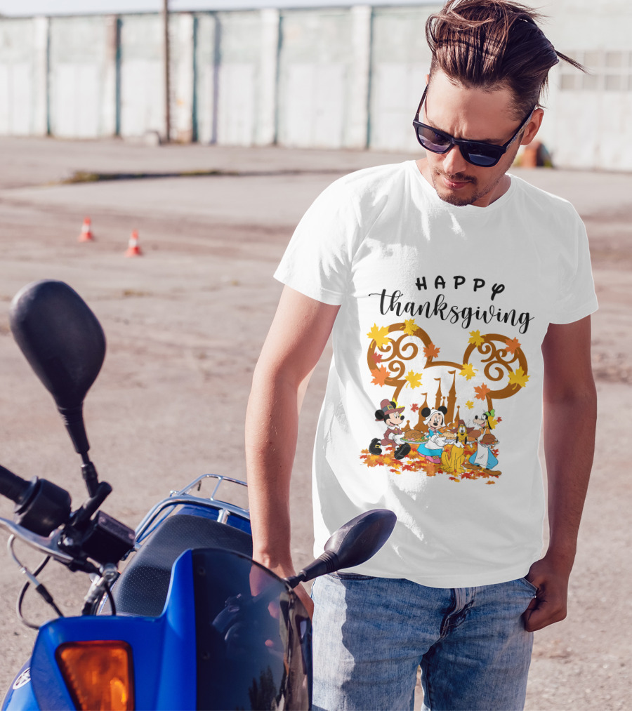 Happy Thanksgiving Disney Characters Festive T-Shirt