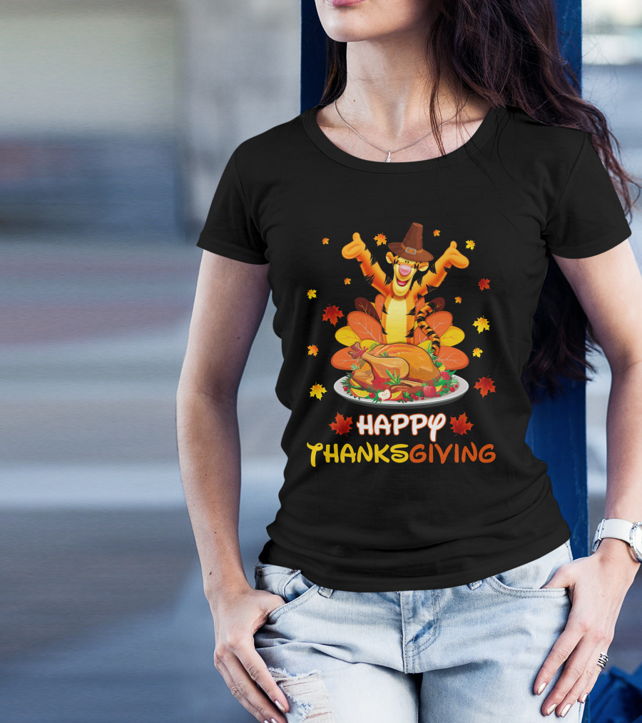 Tigger Happy Thanksgiving Turkey Feast T-Shirt