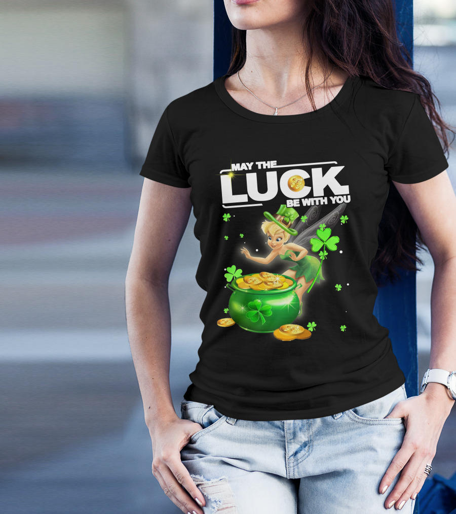 May The Luck Be With You Tinkerbell Coins Green T-Shirt