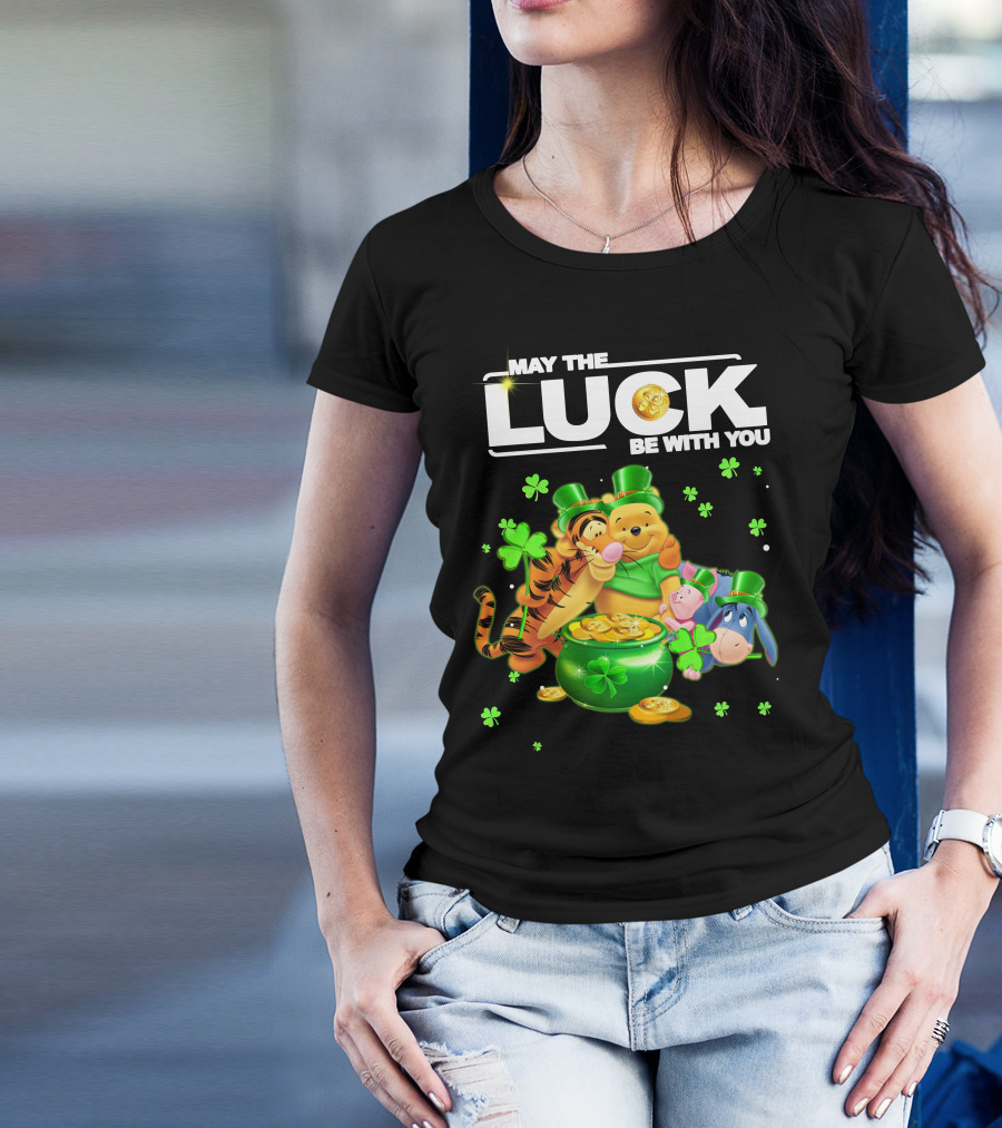 May The Luck Be With You Winnie The Pooh And Friends St. Patrick's Day T-Shirt