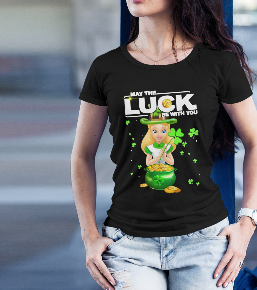 May The Luck Be With You Alice Shamrock Coins T-Shirt