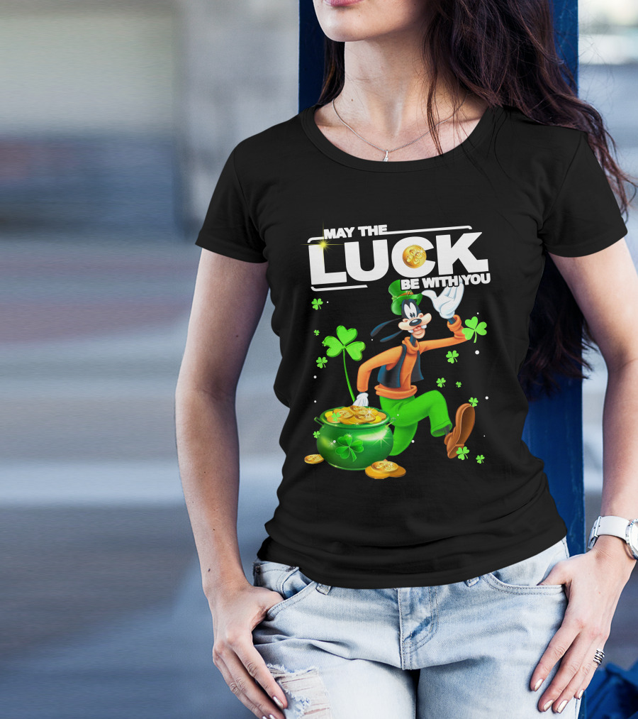 Goofy May The Luck Be With You Coins And Clovers T-Shirt